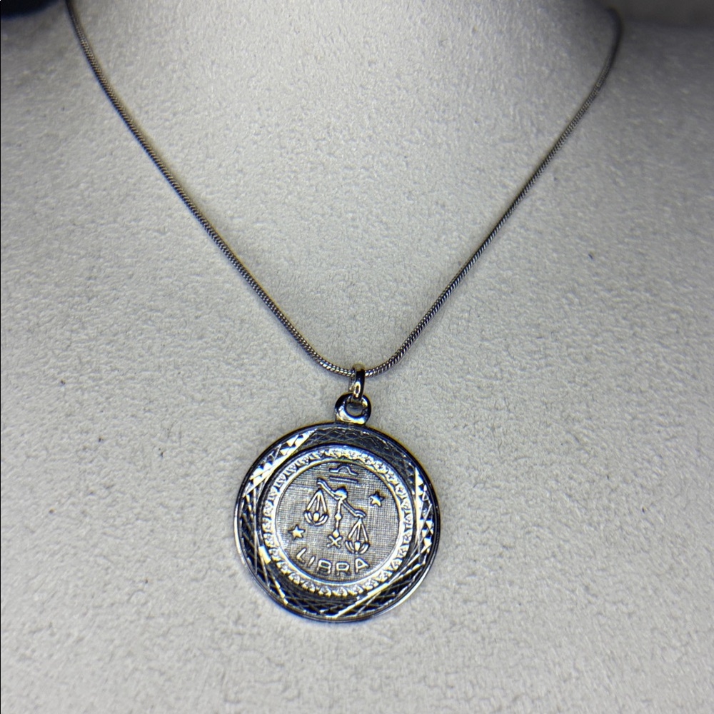 Libra ♎️ Stainless Steel Pendant On Rope Chain